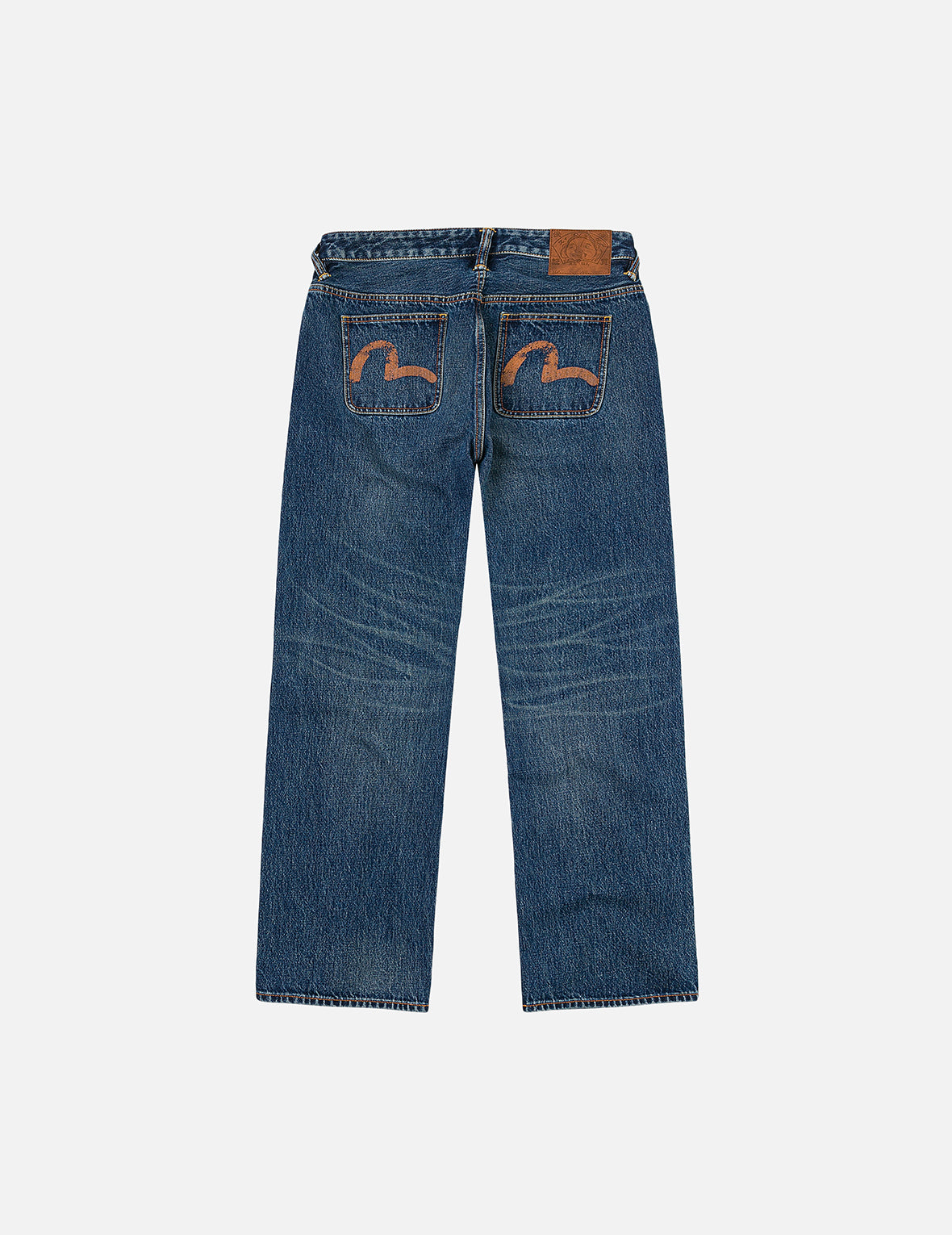 ディストレスドカモメプリント レギュラーフィット デニムジーンズ